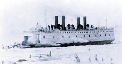 Yard No. 647, Baikal. Ice-Breaking Train Ferry Steamer Baikal in the Ice by English Photographer